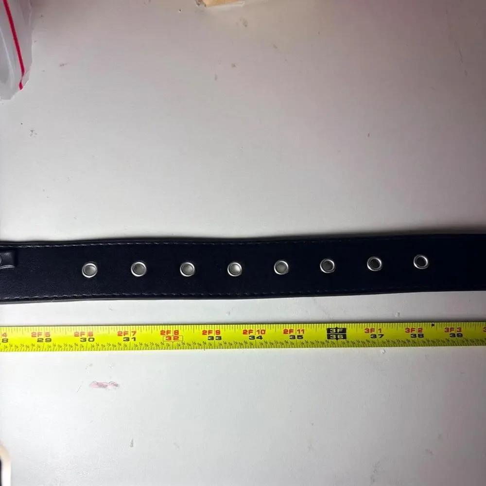 Black faux leather bullet belt Grunge punk goth emo y2k